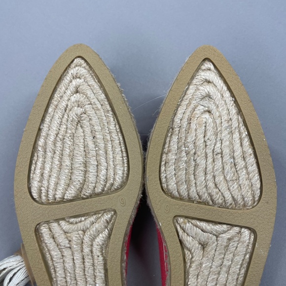 NEW J Crew Shoes Womens 9 red brown ballet espadrille flats lace up preppy boho - Picture 7 of 11